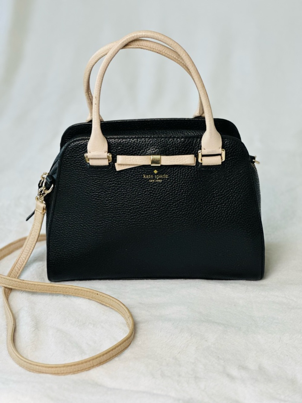Kate Spade New York Henderson Street Sawyer Satchel Bag In Black/ Pumice Color - Picture 3 of 15